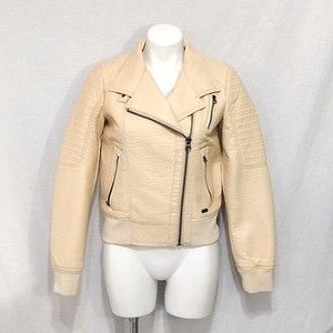 Guess Quilted Shoulder Cropped Faux Leather Moto Bomber Jacket S Edgy Biker Chic